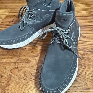 Earth Jaunt Women’s Gray Suede Back Zip Hightop Comfort Sneakers Shoes